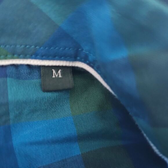 Bobby Jones Green Blue Plaid Button Down Shirt Sz M Classic Preppy Style Golf - Picture 10 of 16